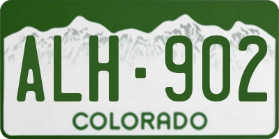 CO license plate ALH902