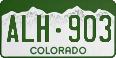 CO license plate ALH903