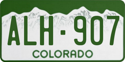 CO license plate ALH907