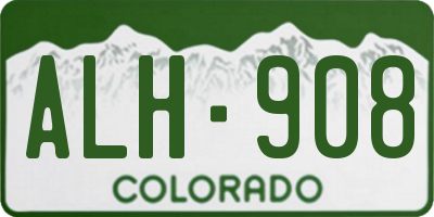 CO license plate ALH908
