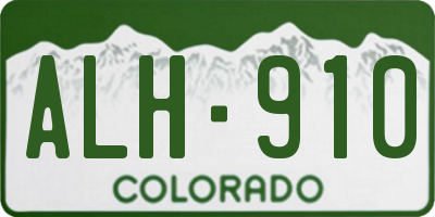 CO license plate ALH910