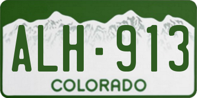 CO license plate ALH913