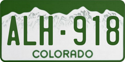 CO license plate ALH918