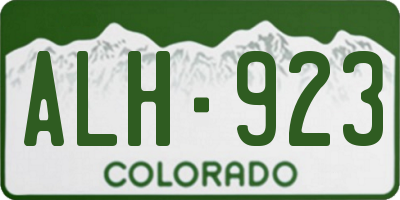 CO license plate ALH923