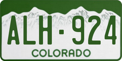 CO license plate ALH924