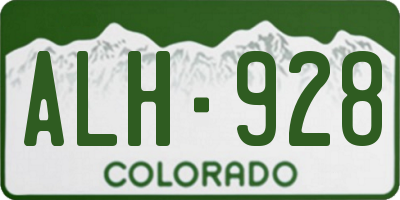 CO license plate ALH928