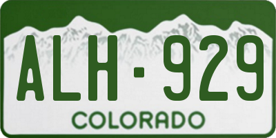 CO license plate ALH929