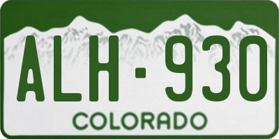 CO license plate ALH930