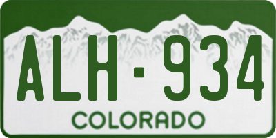 CO license plate ALH934