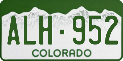 CO license plate ALH952