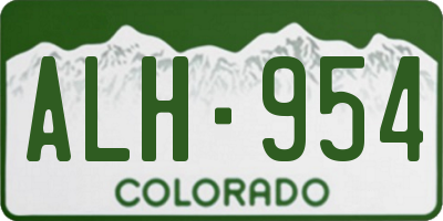CO license plate ALH954