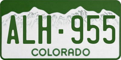 CO license plate ALH955