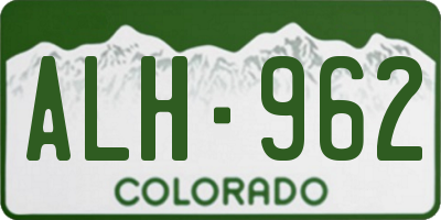 CO license plate ALH962