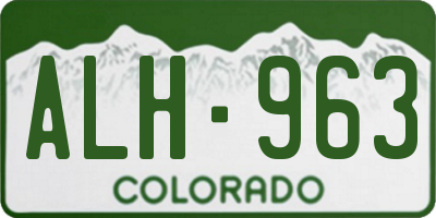 CO license plate ALH963