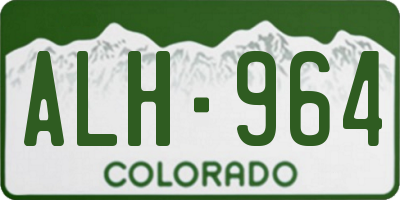 CO license plate ALH964
