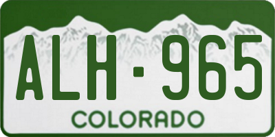 CO license plate ALH965