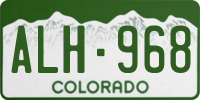 CO license plate ALH968