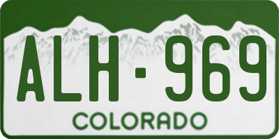 CO license plate ALH969