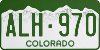 CO license plate ALH970