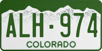 CO license plate ALH974