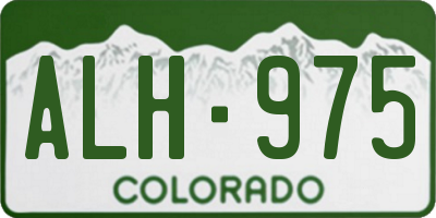 CO license plate ALH975