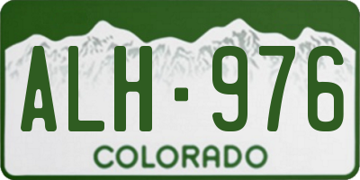 CO license plate ALH976