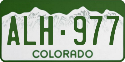 CO license plate ALH977