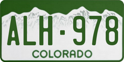 CO license plate ALH978