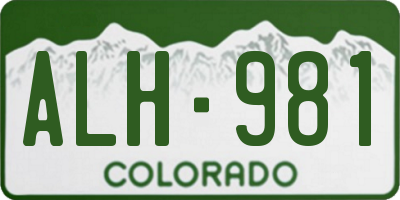 CO license plate ALH981