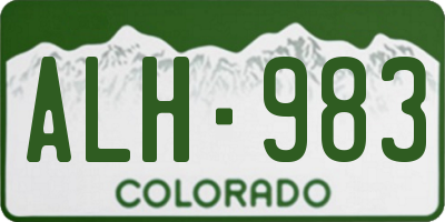 CO license plate ALH983