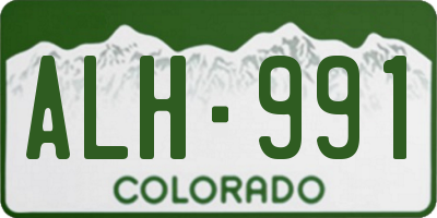CO license plate ALH991