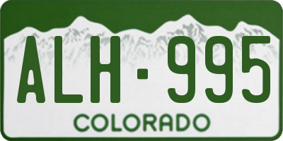CO license plate ALH995