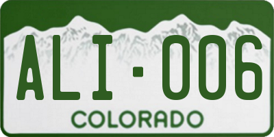 CO license plate ALI006