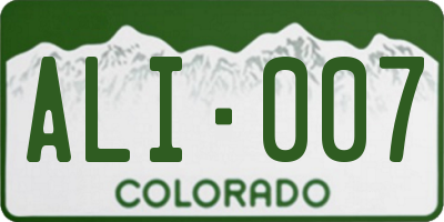 CO license plate ALI007