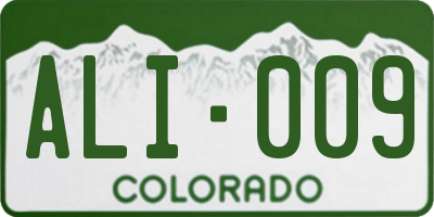 CO license plate ALI009