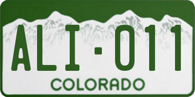 CO license plate ALI011
