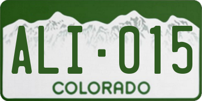 CO license plate ALI015
