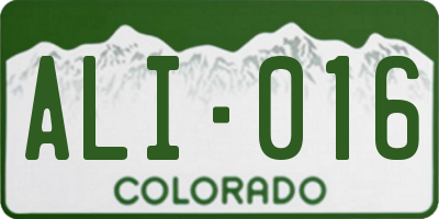 CO license plate ALI016