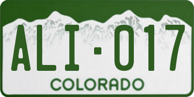 CO license plate ALI017
