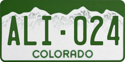CO license plate ALI024