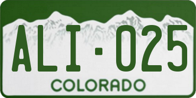 CO license plate ALI025