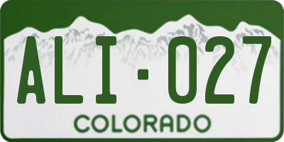 CO license plate ALI027