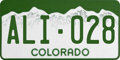 CO license plate ALI028
