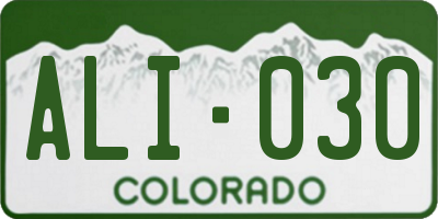 CO license plate ALI030