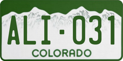 CO license plate ALI031