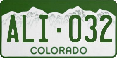CO license plate ALI032