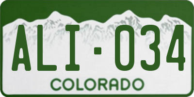 CO license plate ALI034