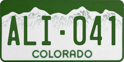 CO license plate ALI041
