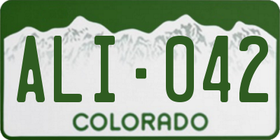 CO license plate ALI042