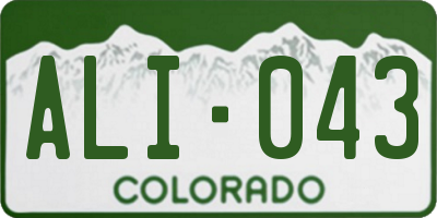 CO license plate ALI043